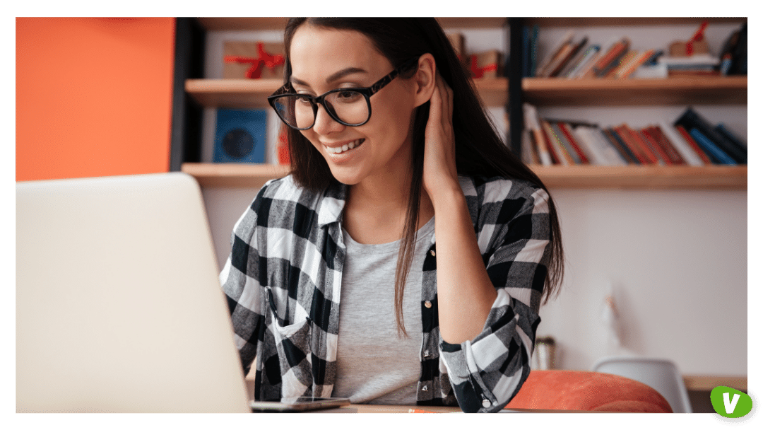 Pretty Young Woman Using Laptop Computer⁠