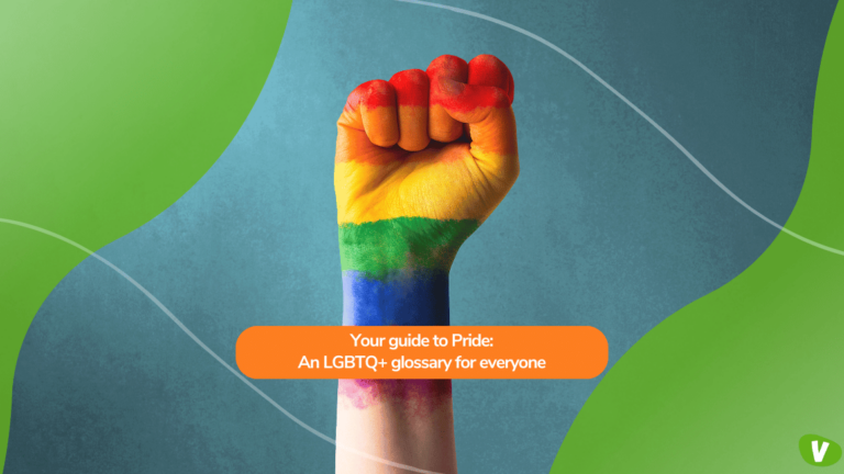 Raised Rainbow Painted Fist for LGBTQIA Rights⁠, image accompanying an article about LGBTQ+ terms