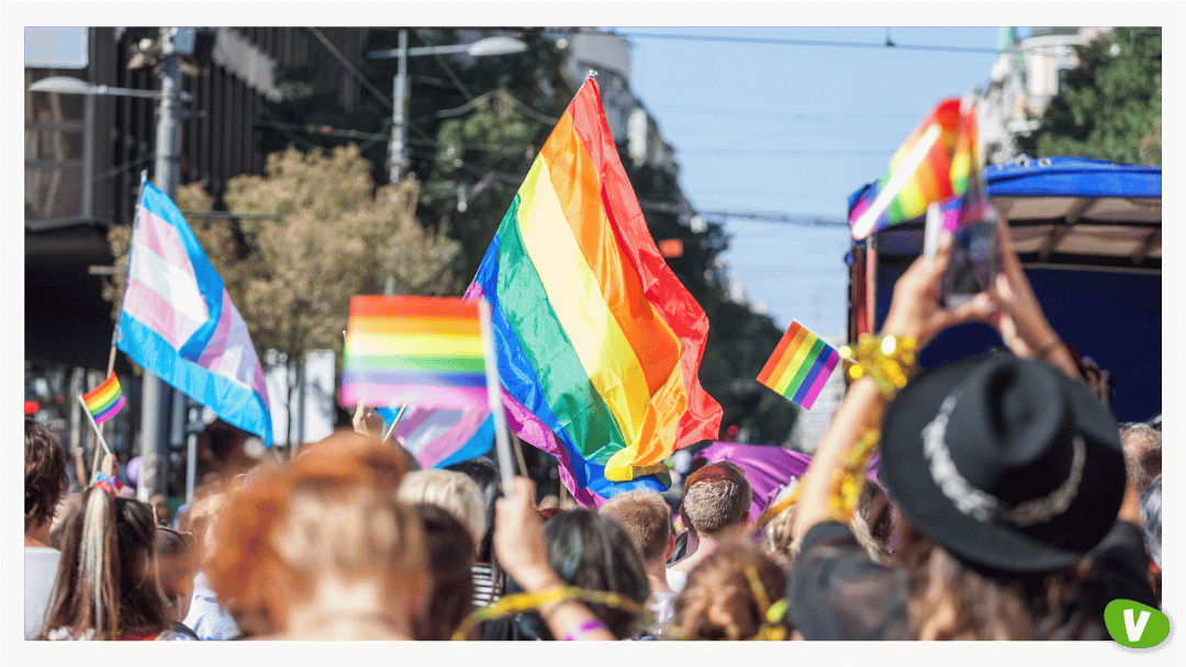 Crowd Holding LGBT Flags