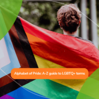 Person Holding a Progress Pride Flag Outdoors ⁠pride alphabet