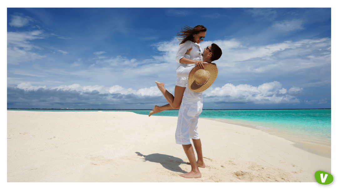 Couple on a beach at Maldives